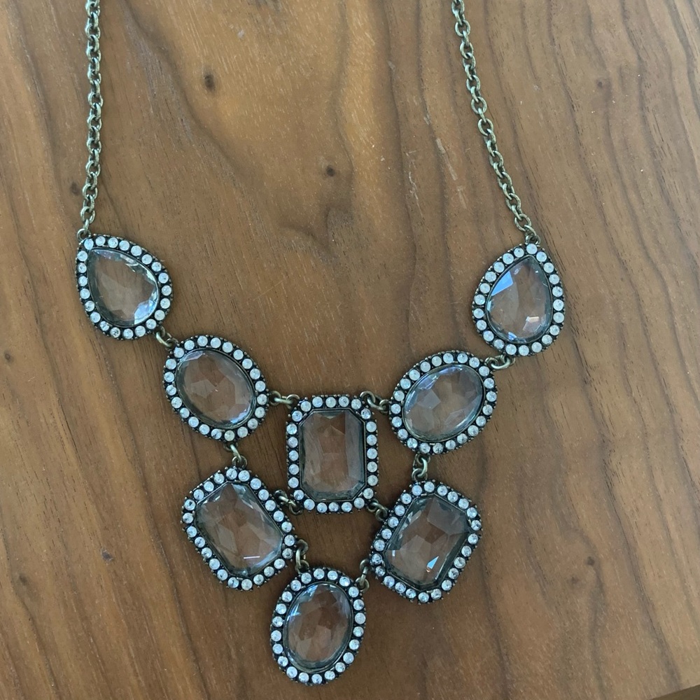 Jcrew statement necklace clear stones